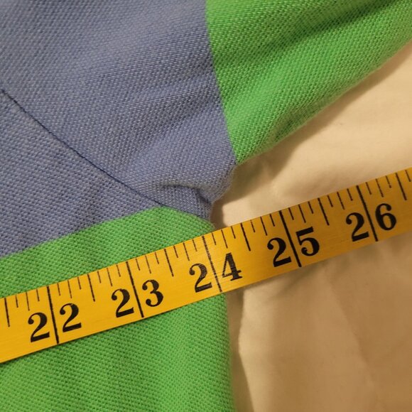 American Living Mens Polo Shirt XL Striped Pink/Green/Blue/Navy 100% Cotton Shor - Picture 4 of 4